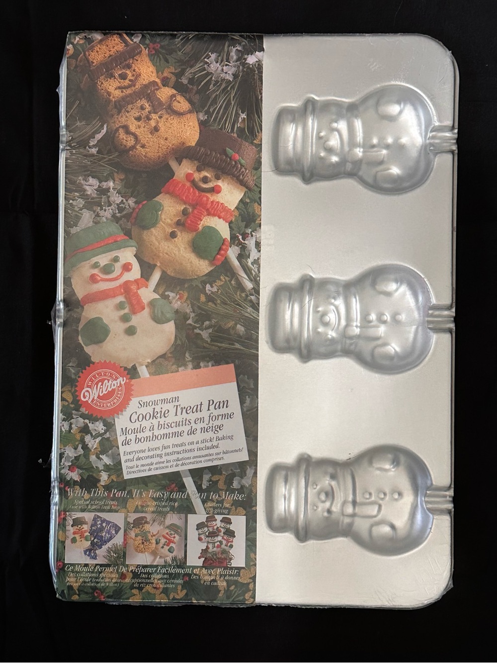 1998 Wilton Snowman Cookie Treat Pan New Old Stock